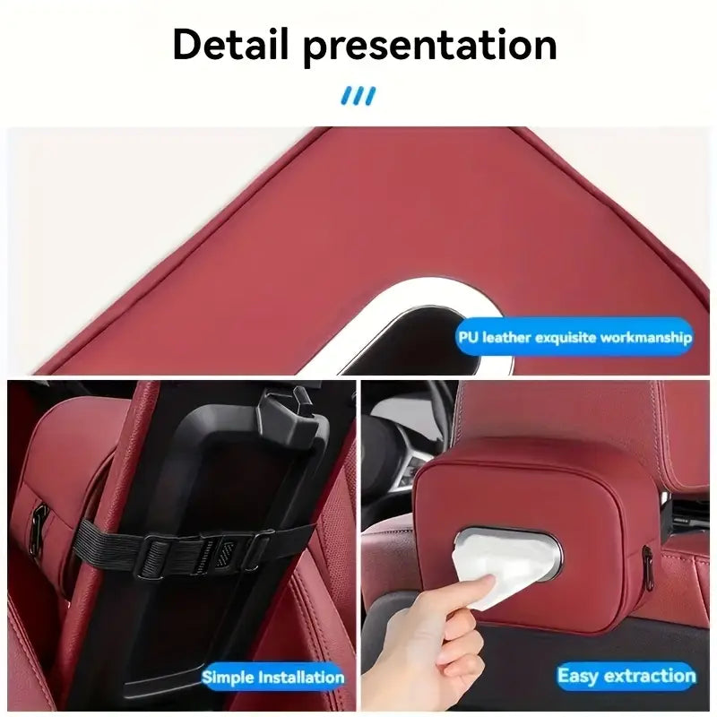 Carvan Leather Car Tissue Box