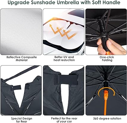 Car Sunshade Umbrella Foldable Windshield Cover Heat Block UV Protection