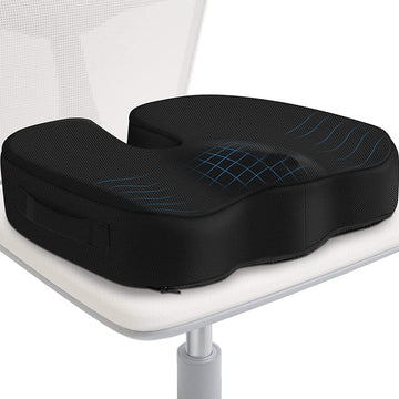 Orthopedic Memory Foam Seat Cushion for Office Chair & Car – Coccyx Pain Relief