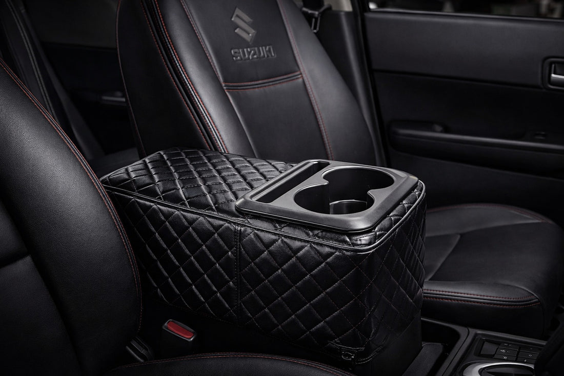 Elite Car Armrest Organizer with Dual Cup Holder | For Each Model