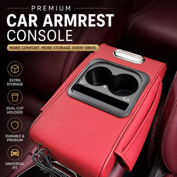 Multi-Function Car Armrest with Cup Holder & LED Star Roof Light